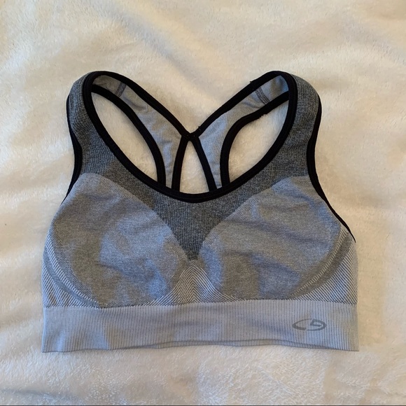 Champion racerback sports bra grey black bralette - Picture 2 of 3